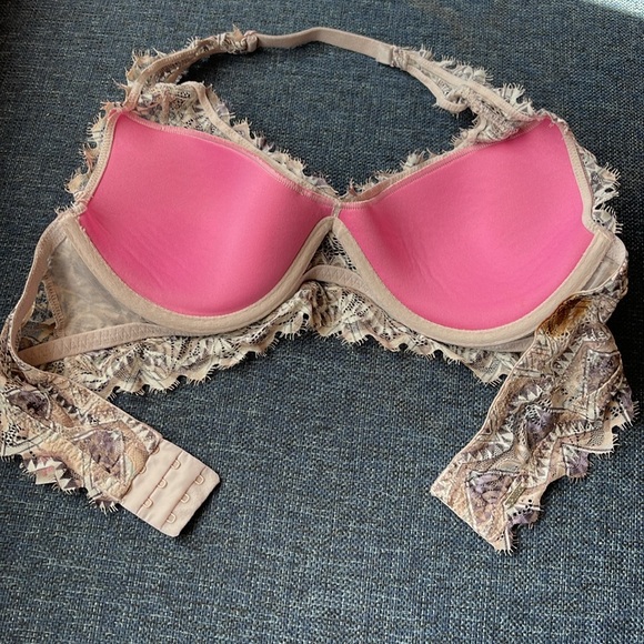 PINK BRA BRALETTE LIGHTY LINED SIZE M. - Picture 3 of 3